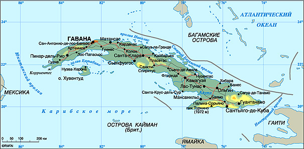 Карта Кубы