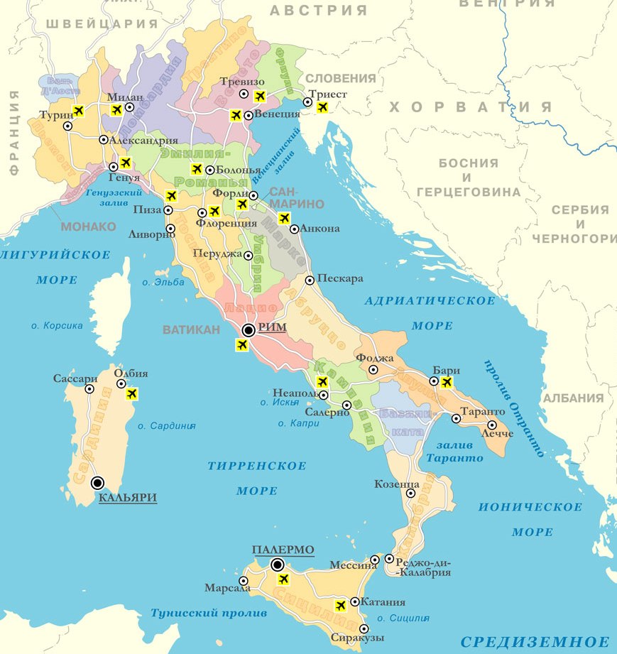 Карта Италии - БЕЛФРЕШ